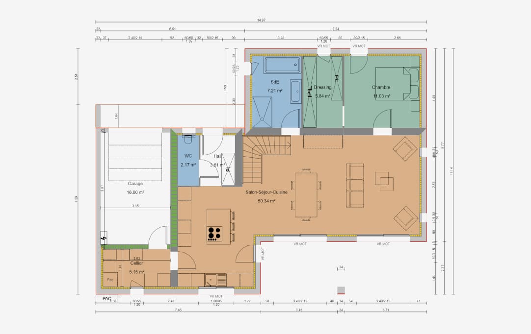 plan de maison d'architecte sur mesure